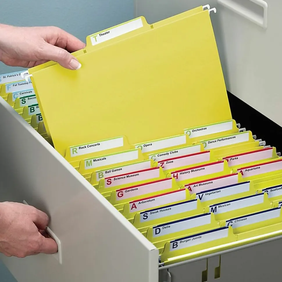 Smead® FasTab® Hanging File Folders, Letter Size, Yellow, Box Of 20