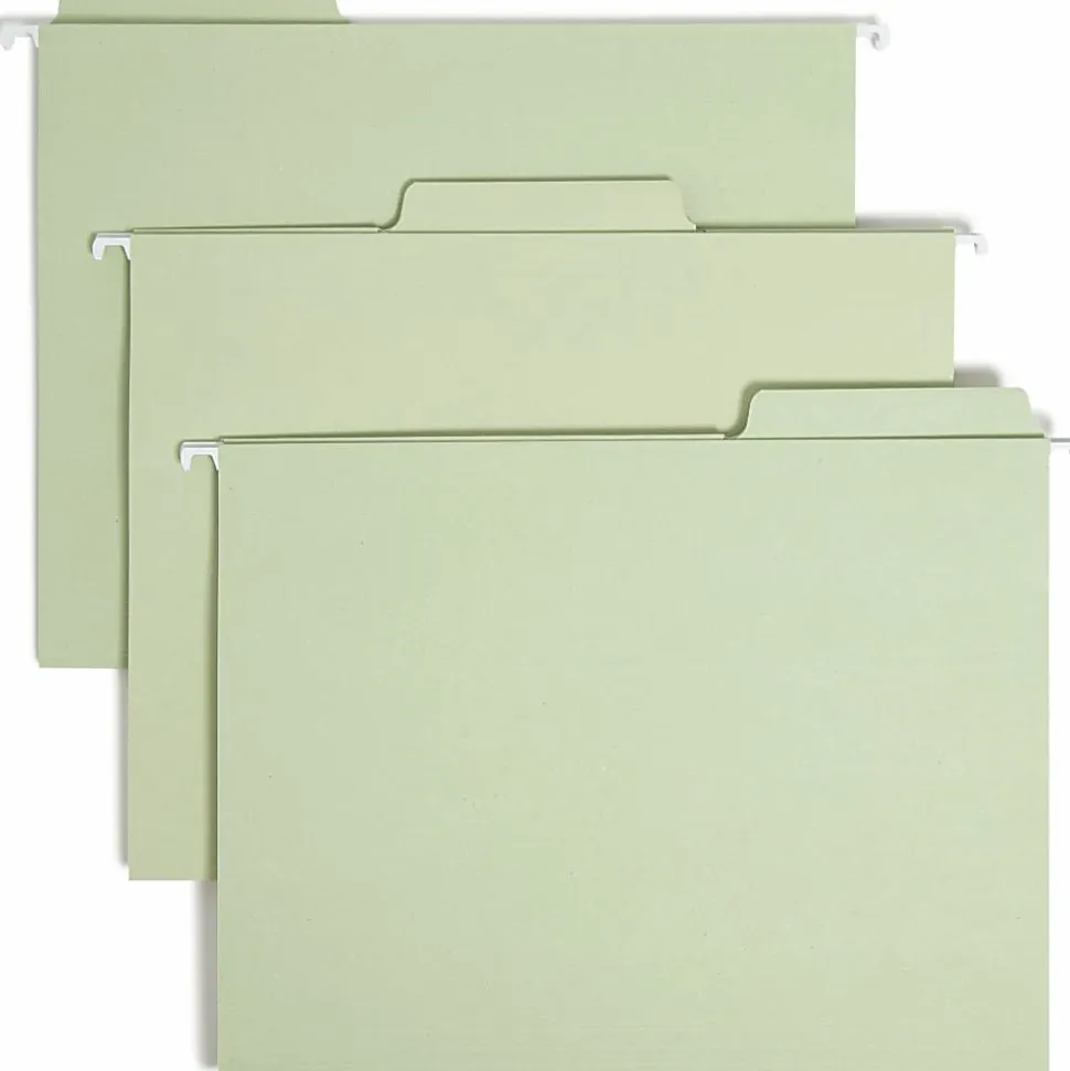 Smead® FasTab® Hanging File Folders, Letter Size, Moss, Pack Of 20