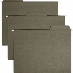 SmeadĀ® FasTabĀ® Hanging Folders With 1/3-Cut Tabs, Letter Size, Standard Green, Box Of 20 Folders