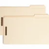 Smead® Fastener Folders With Reinforced Tab, 2" Capacity, 2 Fasteners, Legal Size,1/3-Cut Tab, Manila, Box Of 50