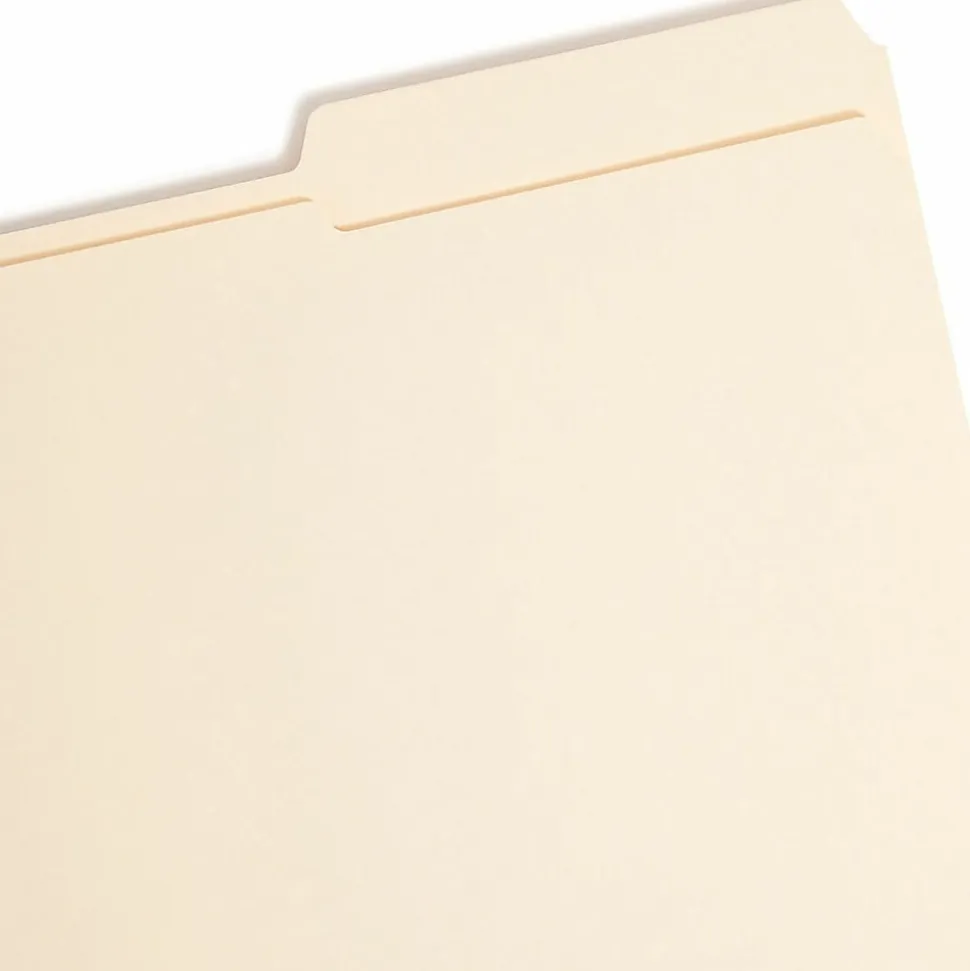 Smead® Fastener Folders With Reinforced Tab, 2" Capacity, 2 Fasteners, Legal Size,1/3-Cut Tab, Manila, Box Of 50