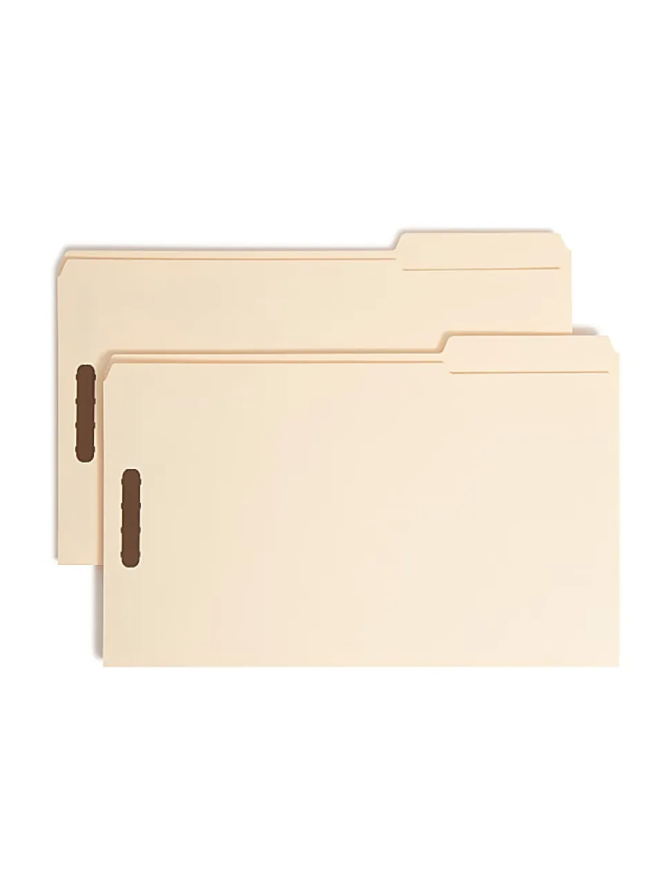 Smead® Fastener Folders With Reinforced Tab, 2" Capacity, 2 Fasteners, Legal Size,1/3-Cut Tab, Manila, Box Of 50