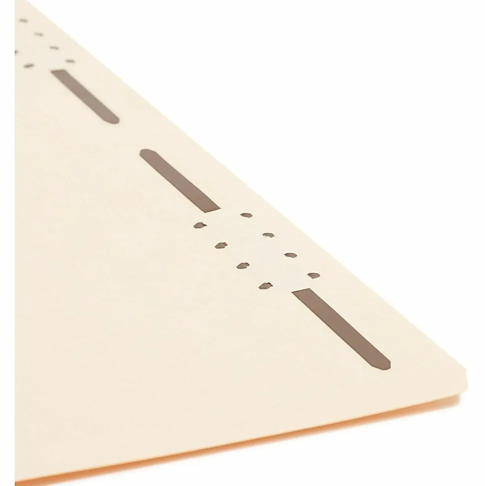 Smead® Fastener Folders With Reinforced Tab, 2" Capacity, 2 Fasteners, Legal Size,1/3-Cut Tab, Manila, Box Of 50