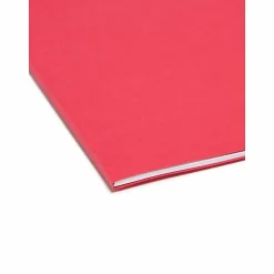 Smead® File Folders, Letter Size, Straight Cut, Red, Box Of 100