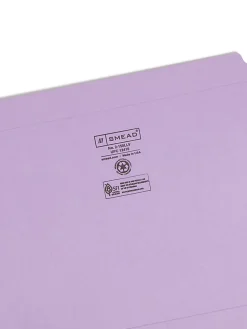SmeadĀ® File Folders, Letter Size, Straight Cut, Lavender, Box Of 100