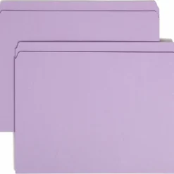 Smead® File Folders, Letter Size, Straight Cut, Lavender, Box Of 100