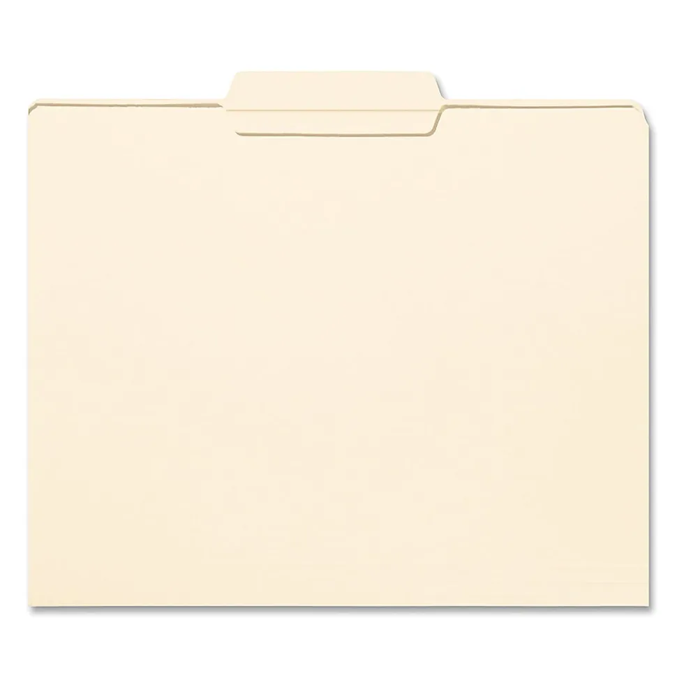 Smead® File Folders, Letter Size, 1/3 Cut, Center Tab Cut, Manila, Box Of 100
