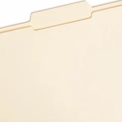 Smead® File Folders, Letter Size, 1/3 Cut, Center Tab Cut, Manila, Box Of 100