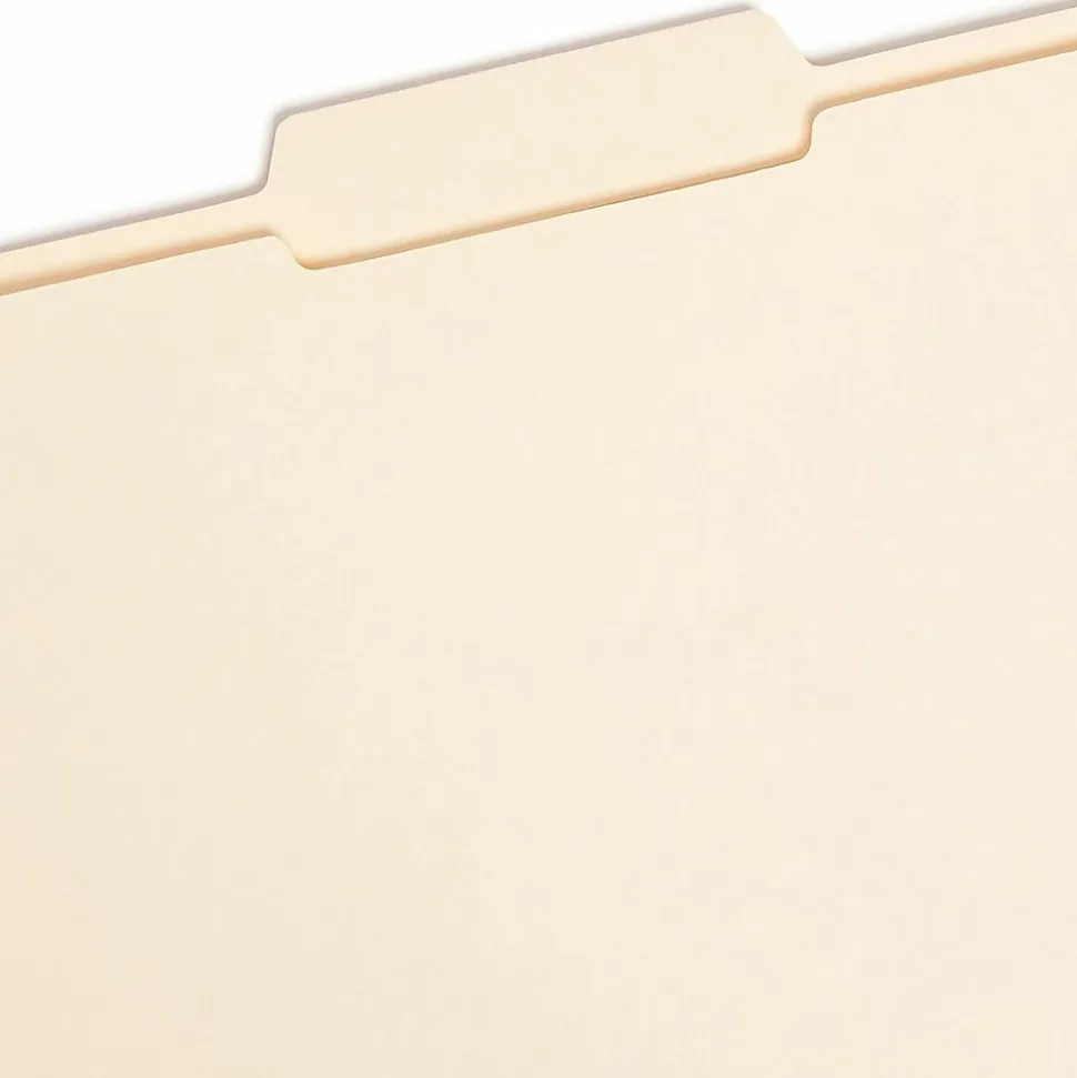 Smead® File Folders, Letter Size, 1/3 Cut, Center Tab Cut, Manila, Box Of 100