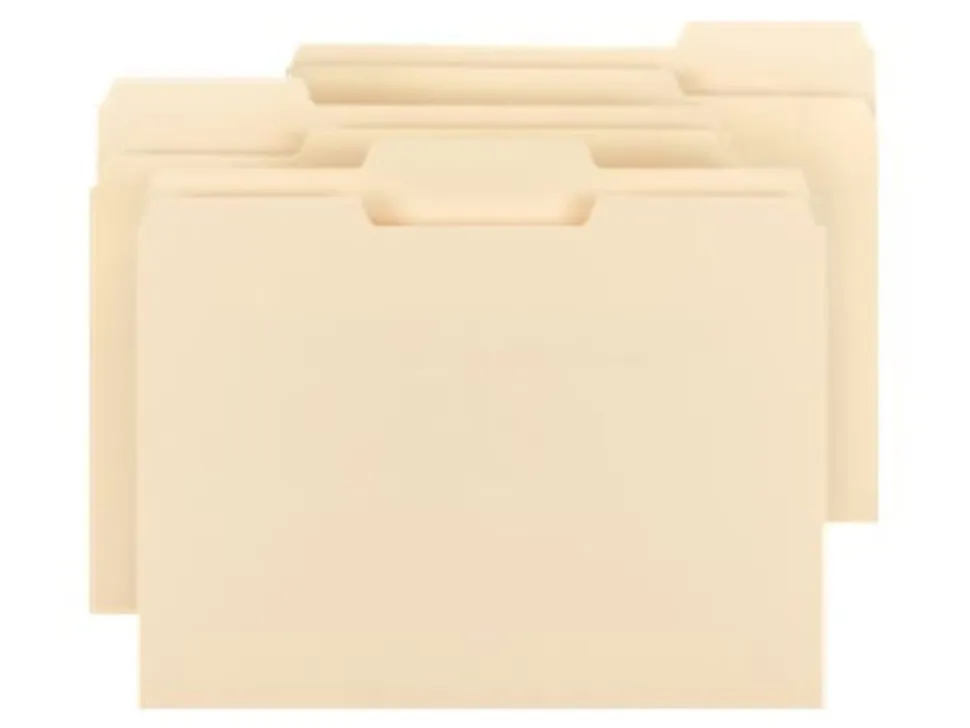 Smead® File Folders, Letter Size, 1/3 Cut, Manila, Pack Of 100 (10330)