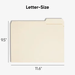 Smead® File Folders, Letter Size, 1/3 Cut, Manila, Pack Of 100 (10330)