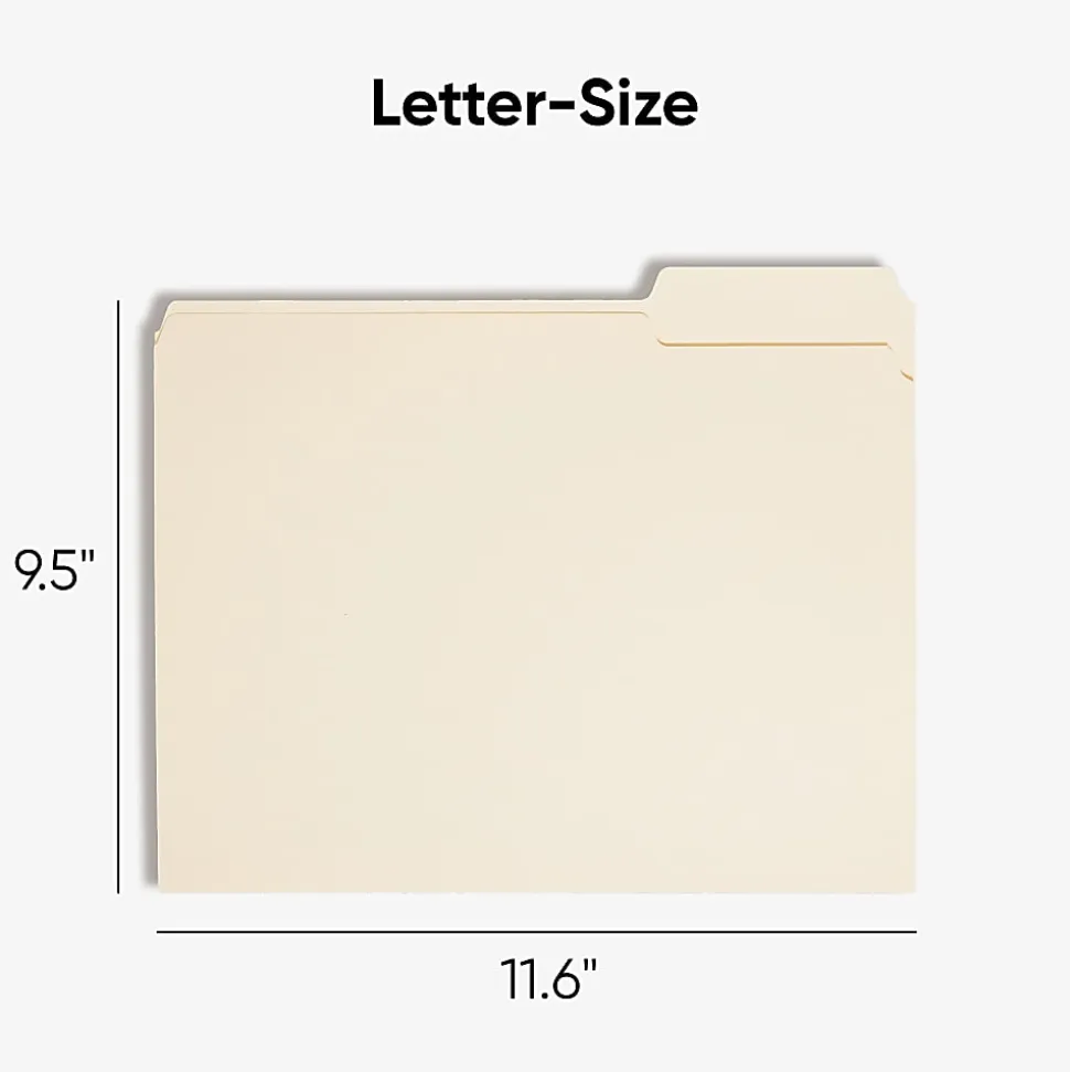 Smead® File Folders, Letter Size, 1/3 Cut, Manila, Pack Of 100 (10330)