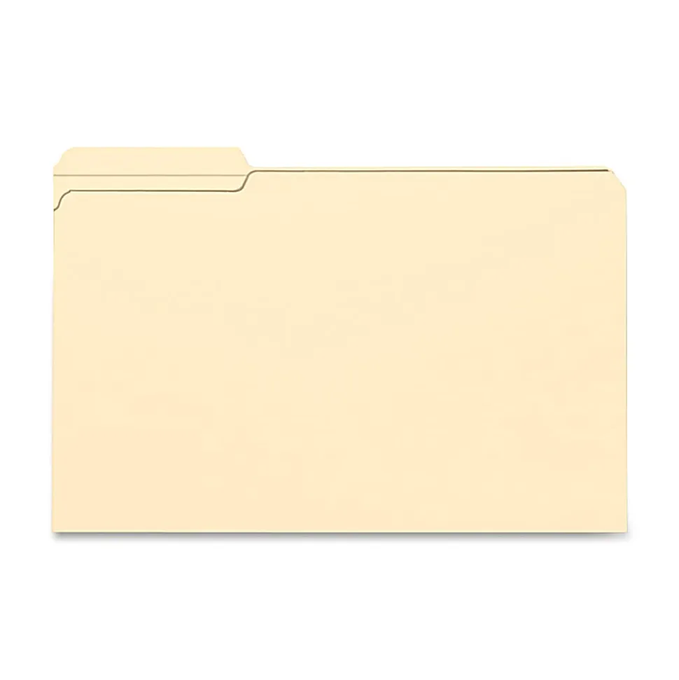 Smead® File Folders, Reinforced Tab, 1/3 Cut, Left Position, Legal Size, Manila, Box Of 100