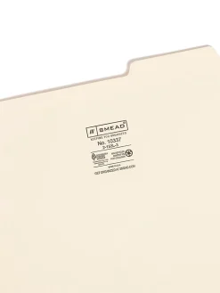 Smead® File Folders, Reinforced Tab, 1/3 Cut, Right Position, Letter Size, Manila, Box Of 100