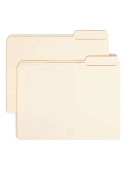 Smead® File Folders, Reinforced Tab, 1/3 Cut, Right Position, Letter Size, Manila, Box Of 100