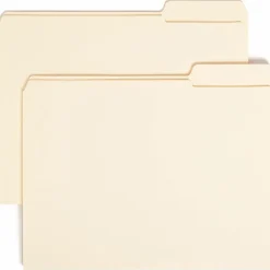 Smead® File Folders, Reinforced Tab, 1/3 Cut, Right Position, Letter Size, Manila, Box Of 100