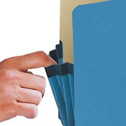 SmeadĀ® File Pocket Expanding Color Pockets, 3 1/2" Expansion, Letter Size, Blue