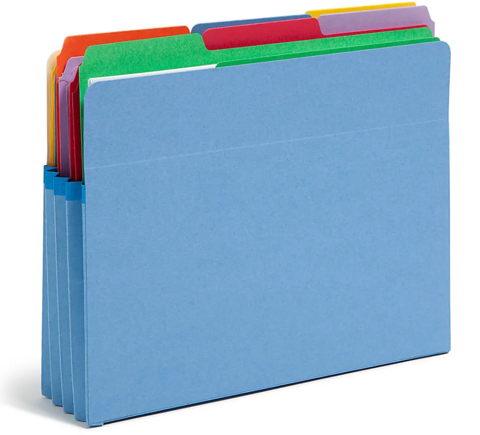 Smead® File Pocket Expanding Color Pockets, 3 1/2" Expansion, Letter Size, Blue