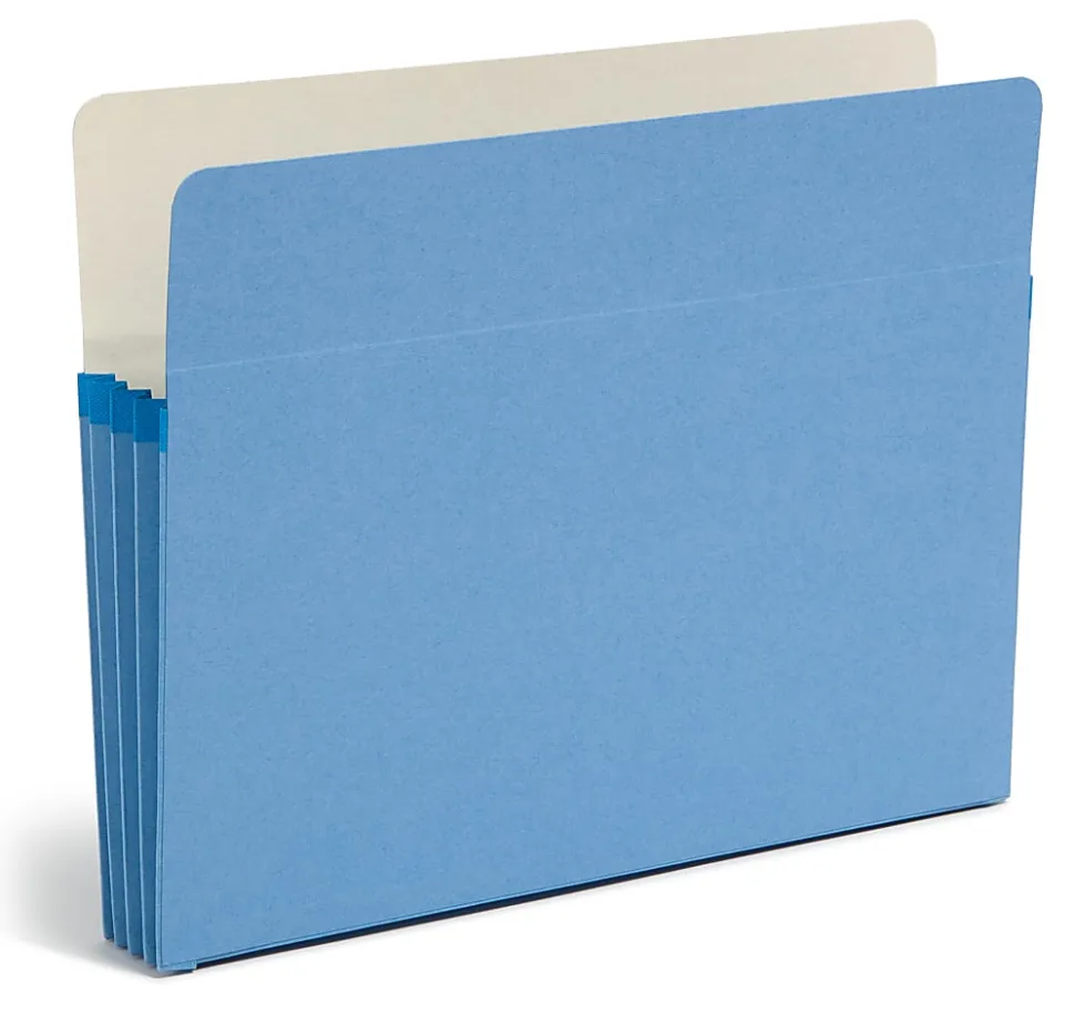 Smead® File Pocket Expanding Color Pockets, 3 1/2" Expansion, Letter Size, Blue