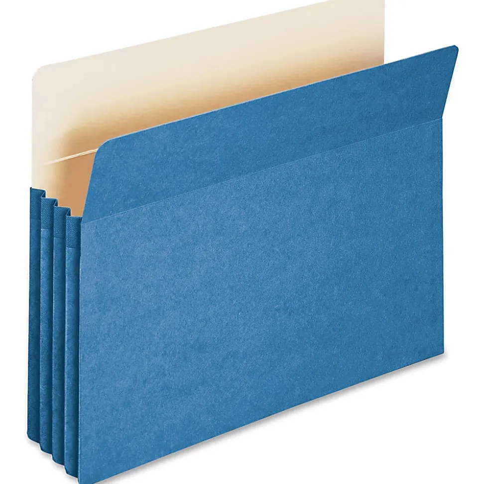 Smead® File Pocket Expanding Color Pockets, 3 1/2" Expansion, Letter Size, Blue
