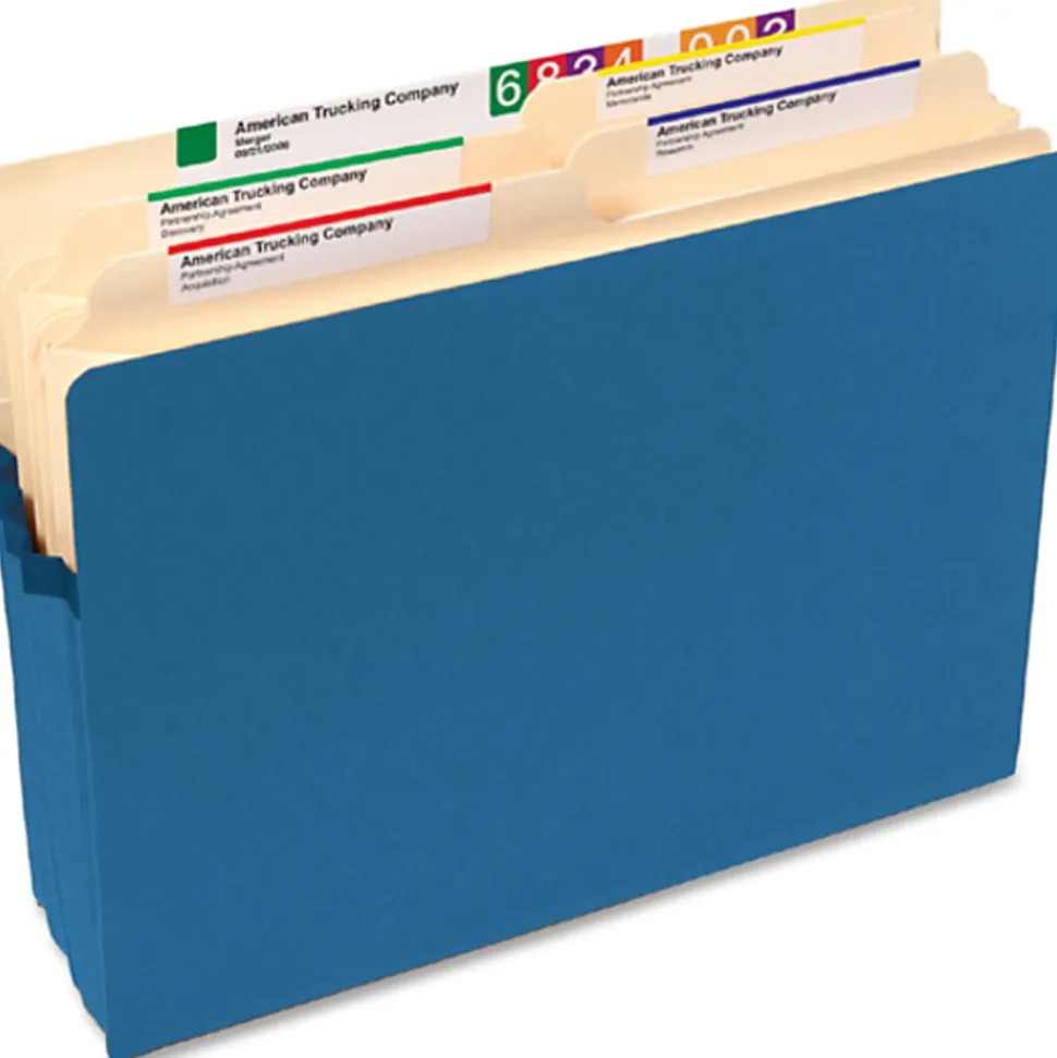 Smead® File Pocket Expanding Color Pockets, 3 1/2" Expansion, Letter Size, Blue