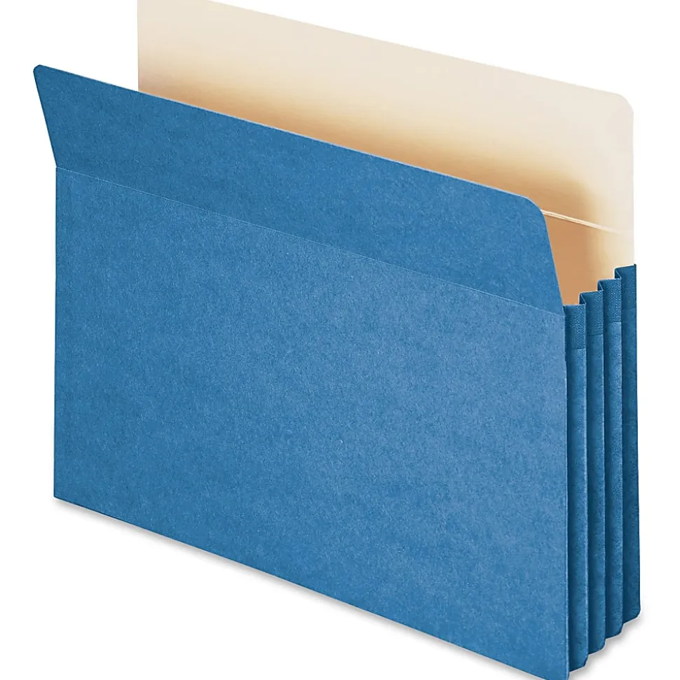 Smead® File Pocket Expanding Color Pockets, 3 1/2" Expansion, Letter Size, Blue