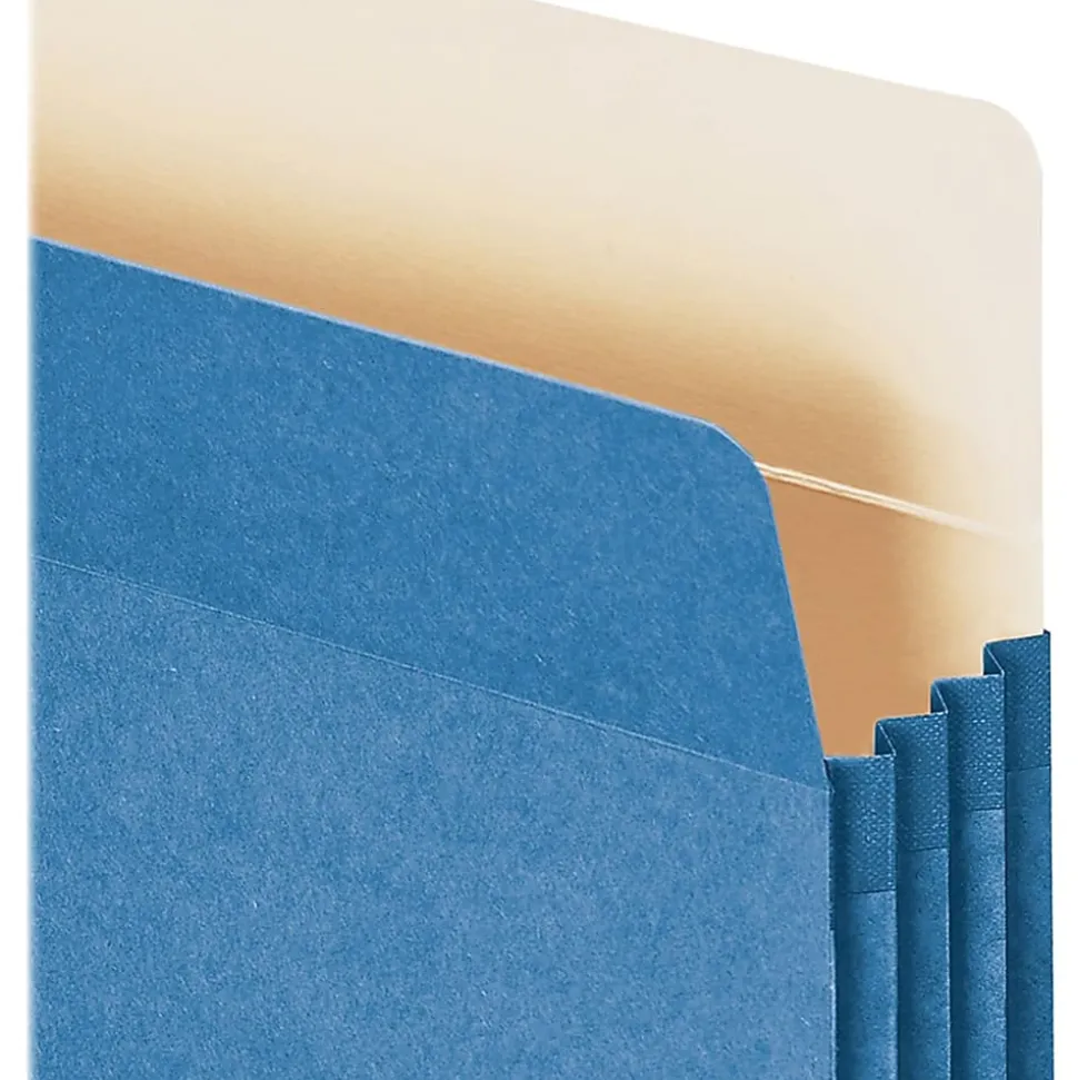 Smead® File Pocket Expanding Color Pockets, 3 1/2" Expansion, Letter Size, Blue