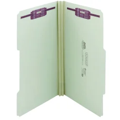 Smead® Guide Height Pressboard Folders With SafeSHIELD® Fasteners, 2/5 Cut, Legal Size, 2