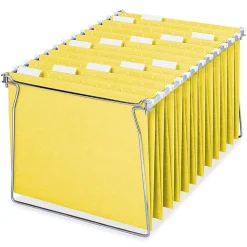 Smead® Hanging File Folders, 1/5-Cut Adjustable Tab, Letter Size, Yellow, Box Of 25