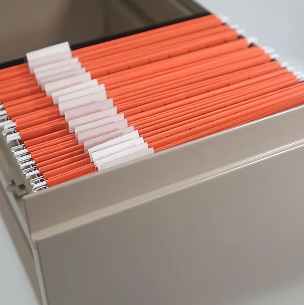 Smead® Hanging File Folders, 1/5-Cut Adjustable Tab, Letter Size, Orange, Box Of 25