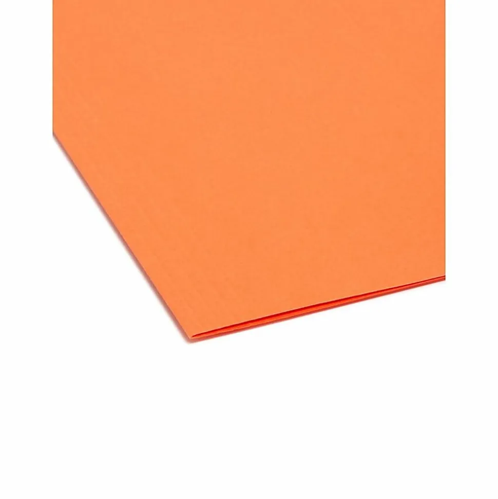 Smead® Hanging File Folders, 1/5-Cut Adjustable Tab, Letter Size, Orange, Box Of 25