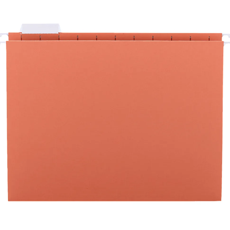Smead® Hanging File Folders, 1/5-Cut Adjustable Tab, Letter Size, Orange, Box Of 25