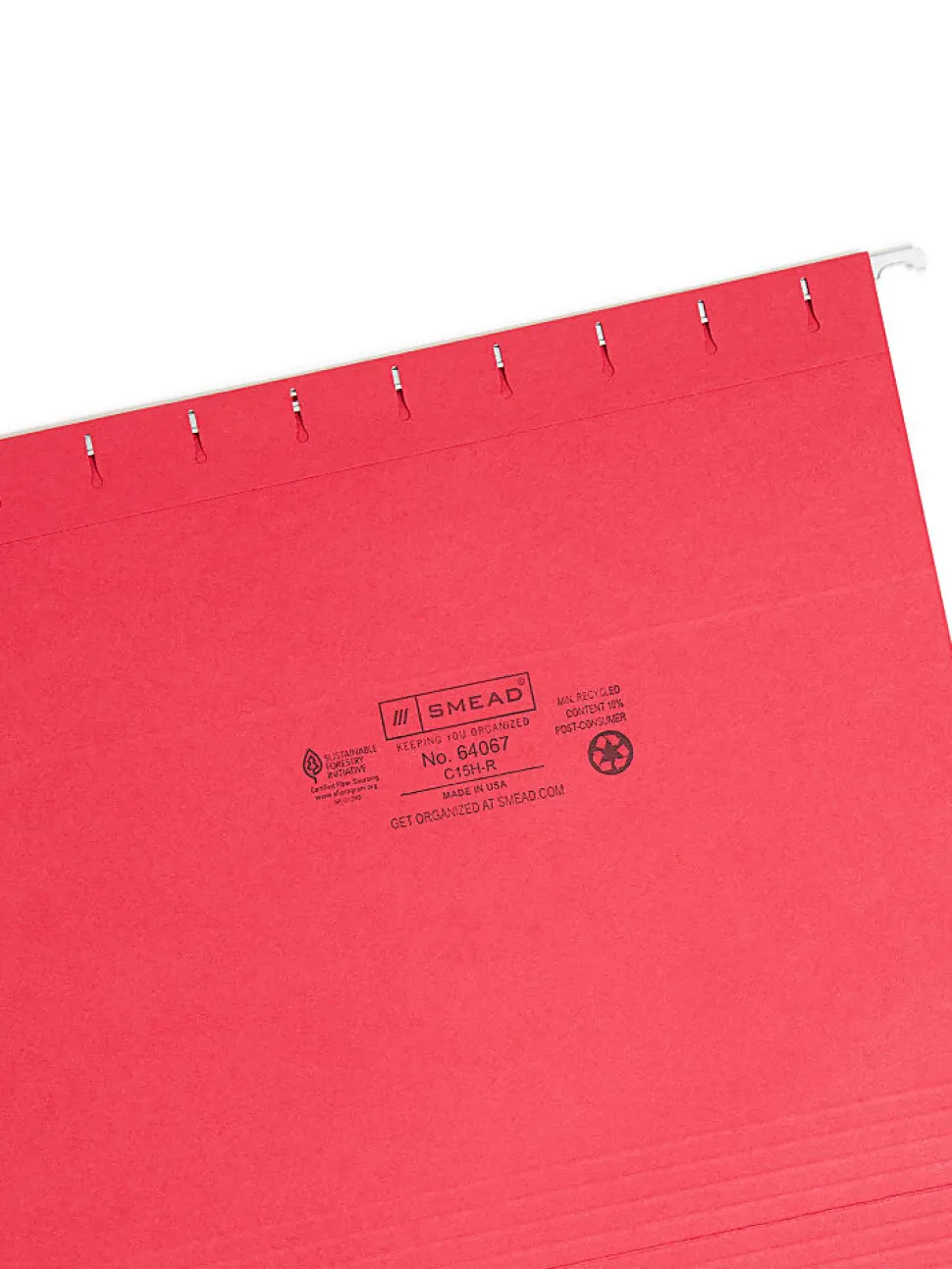 Smead® Hanging File Folders, Letter Size, Red, Box Of 25 Folders