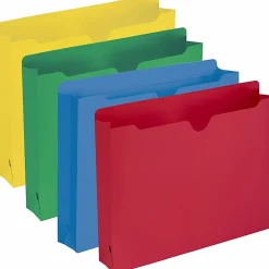 SmeadĀ® Heavyweight Color File Jackets, Letter Size, 2" Expansion, Assorted, Box Of 50