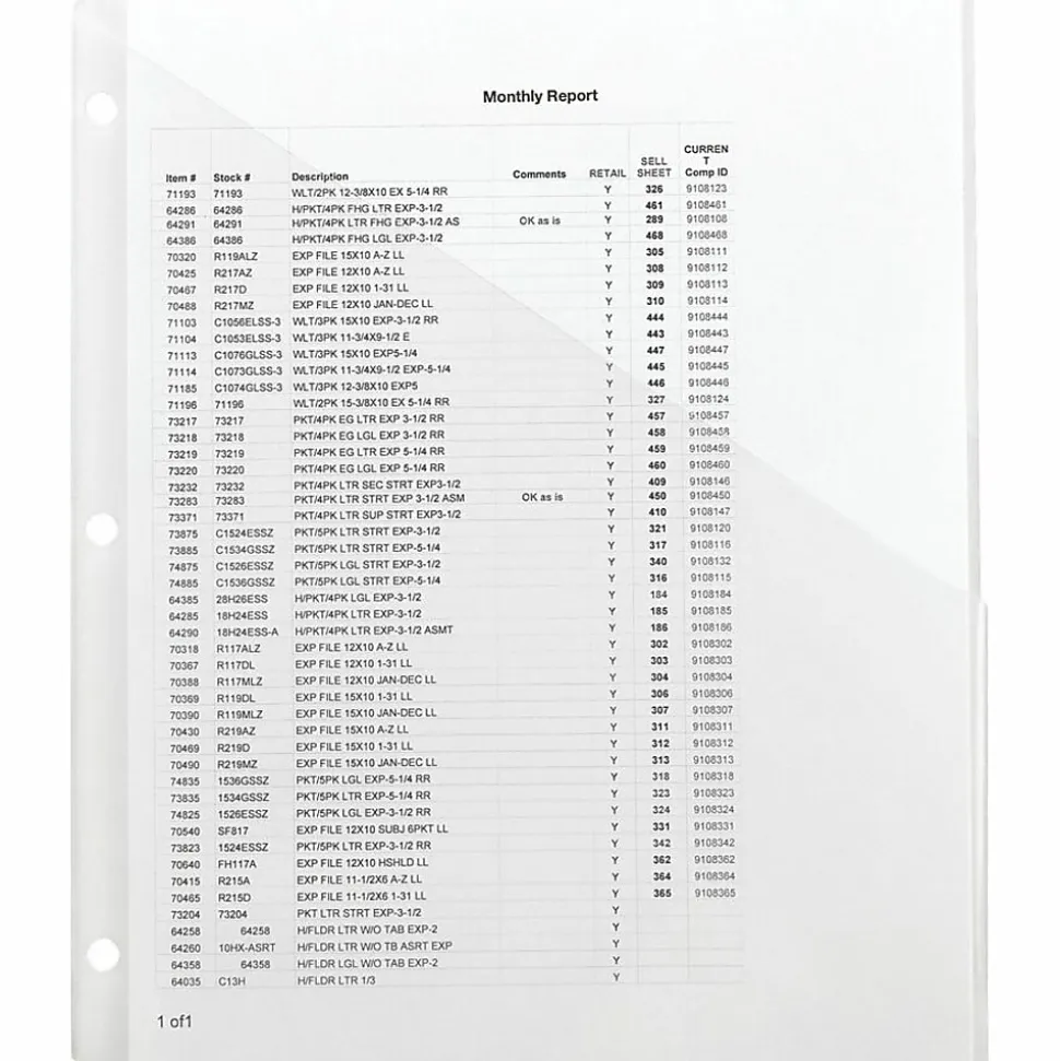 Smead® Inndura 3-Hole Poly Slash Jackets, 9 1/4" x 11 1/4", Clear, Pack Of 5