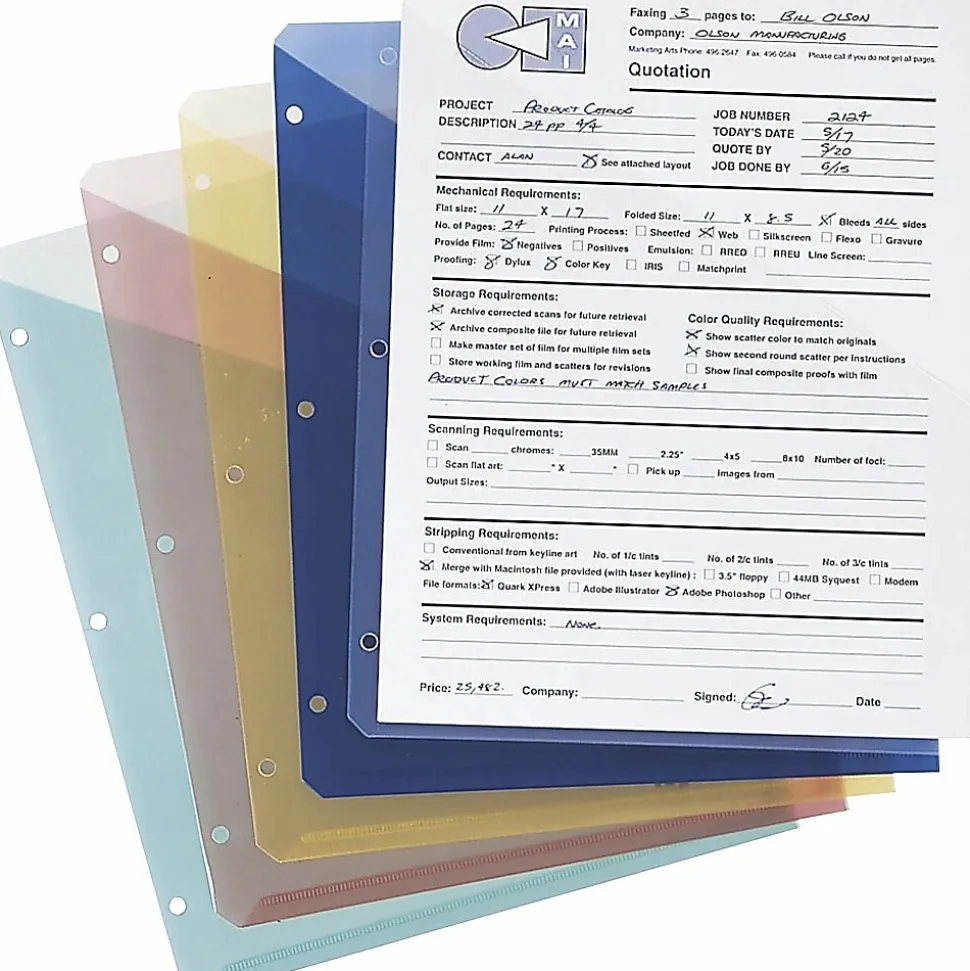 Smead® Inndura 3-Hole Poly Slash Jackets, 9 1/4" x 11 1/4", Clear, Pack Of 5