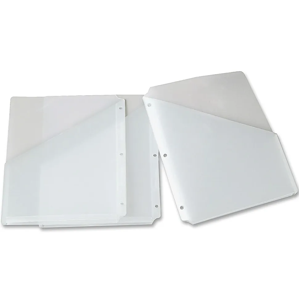 Smead® Inndura 3-Hole Poly Slash Jackets, 9 1/4" x 11 1/4", Clear, Pack Of 5