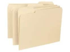 SmeadĀ® Interior Folders, 1/3 Cut, Letter Size, Manila, Box Of 100
