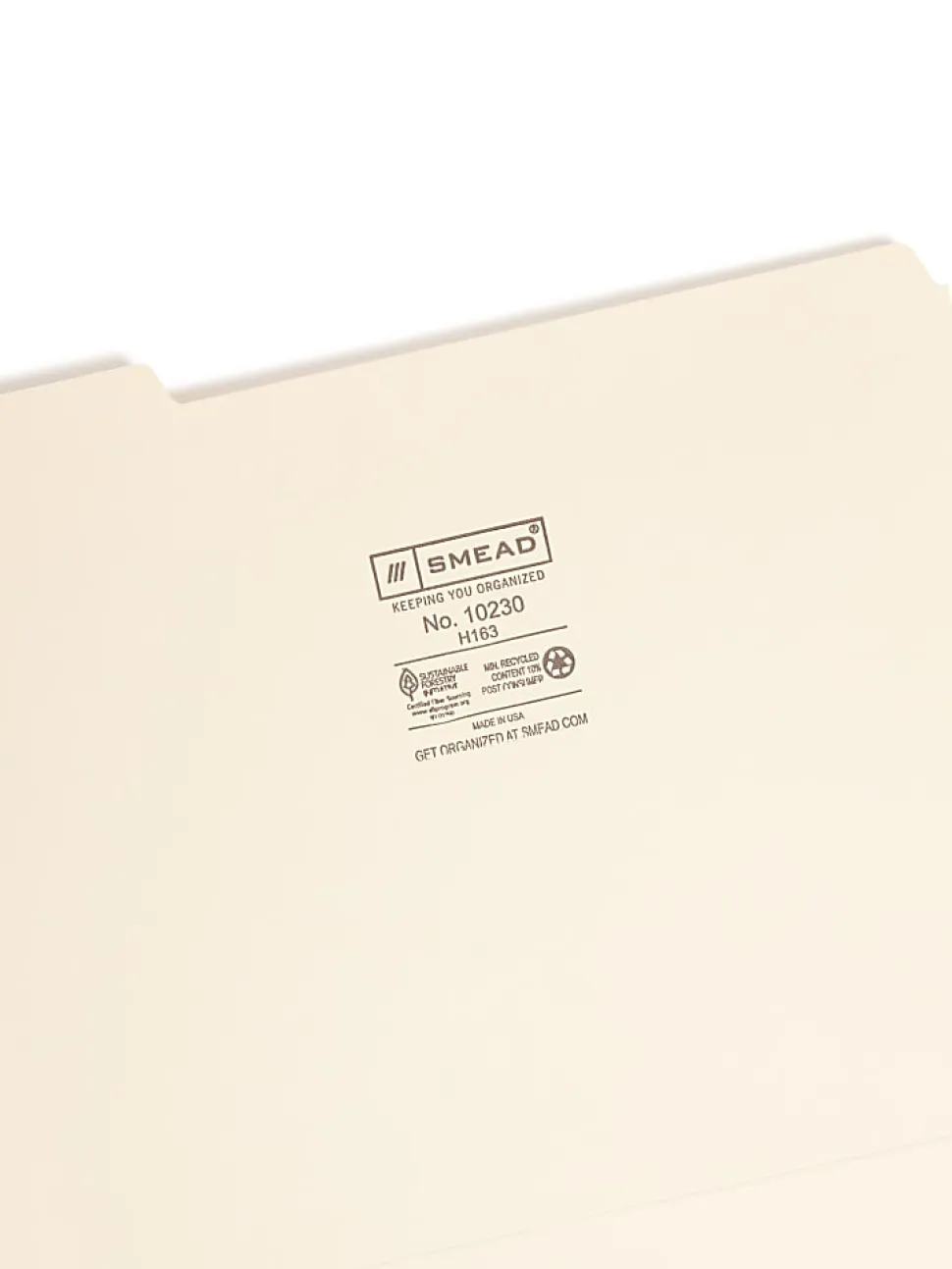 Smead® Interior Folders, 1/3 Cut, Letter Size, Manila, Box Of 100