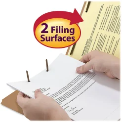 Smead® Kraft Fastener Folders, 2/5 Cut, Legal Size, Kraft, Box Of 50