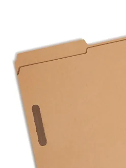 Smead® Kraft Reinforced Tab Fastener Folders, Legal Size, 1/3 Cut, Pack Of 50