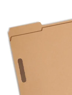 Smead® Kraft Reinforced Tab Fastener Folders, Letter Size, 1/3 Cut, Pack Of 50