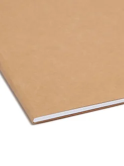 Smead® Kraft Reinforced Tab Fastener Folders, Letter Size, 1/3 Cut, Pack Of 50