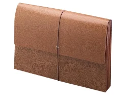 Smead® Leather-Like Expanding Wallet, Legal Size, 30% Recycled, Brown