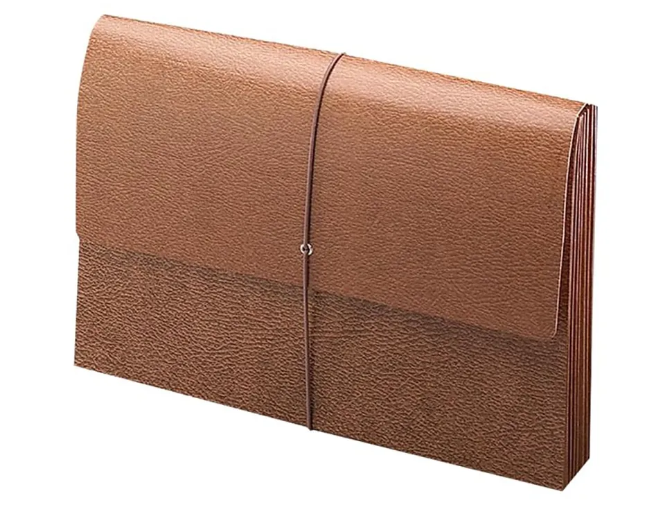 Smead® Leather-Like Expanding Wallet, Legal Size, 30% Recycled, Brown