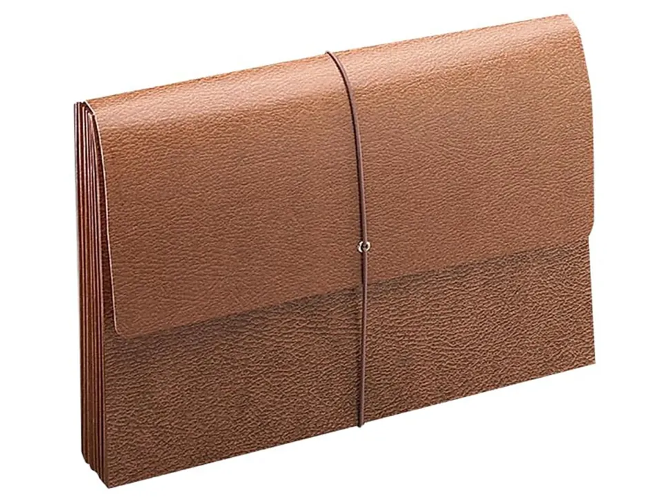 Smead® Leather-Like Expanding Wallet, Legal Size, 30% Recycled, Brown
