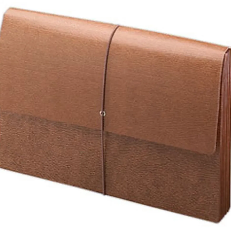 Smead® Leather-Like Expanding Wallet, Legal Size, 30% Recycled, Brown