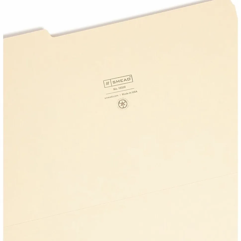 Smead® Manila File Folders, Legal Size, 1/3 Cut, Box Of 100