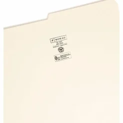 Smead® Manila File Folders, Legal Size, 1/2 Cut, Box Of 100