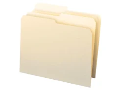 Smead® Manila File Folders, Letter Size, 1/2 Cut, Pack Of 100